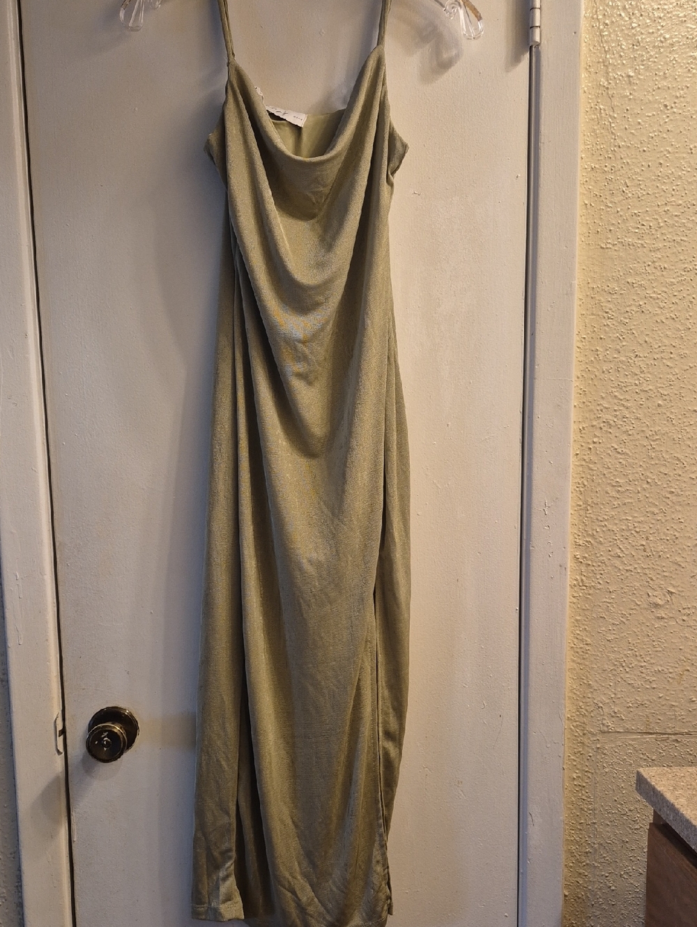 Petal & Pup Olive Green Cowl Neck Maxi Slip Dress
